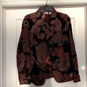 Chico’s women’s red and black design jacket